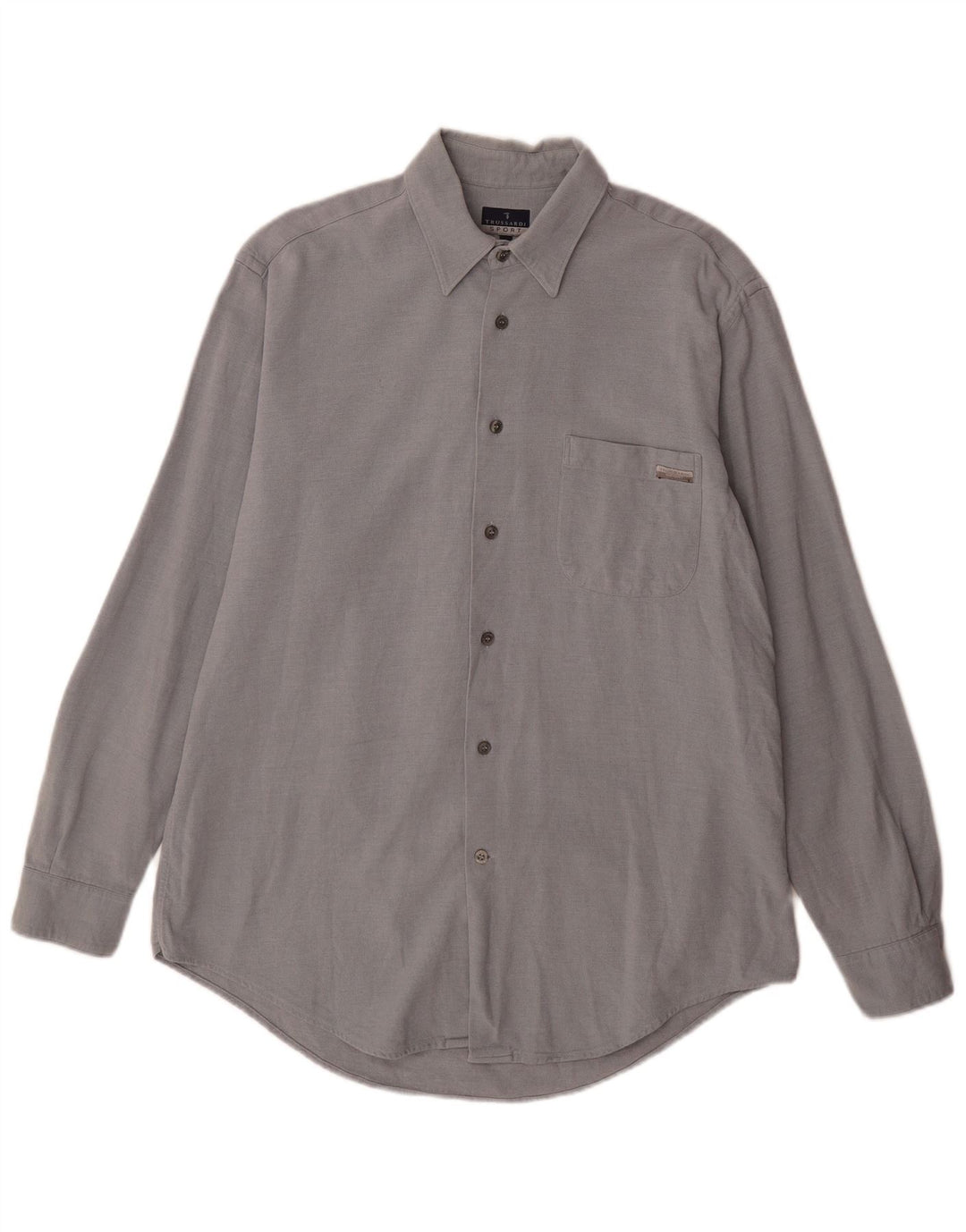 Camisa masculina Trussardi grande cinza clássica