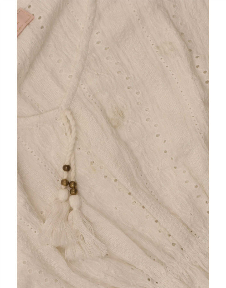 Vestido feminino Lipsy Beach Kaftan UK 8 pequeno branco