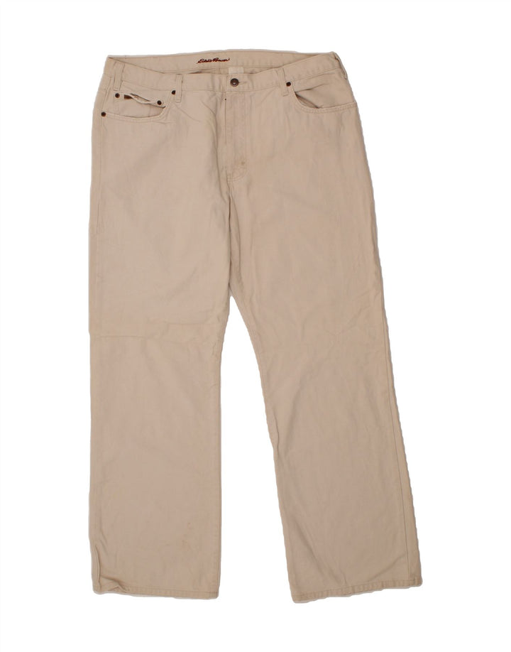 EDDIE BAUER Mens Straight Casual Trousers W40 L34 Beige Cotton Vintage Eddie Bauer and Second-Hand Eddie Bauer from Messina Hembry 