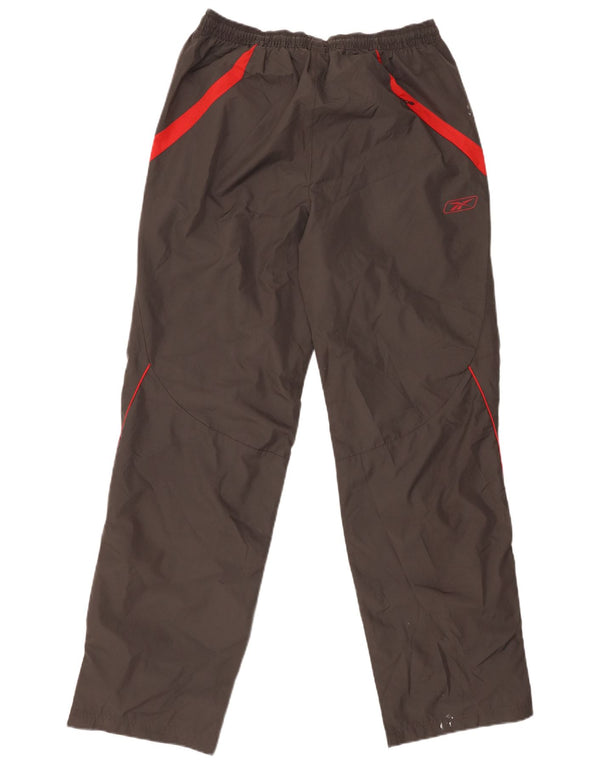 REEBOK Mens Graphic Calças de treino pequeno poliéster cinza