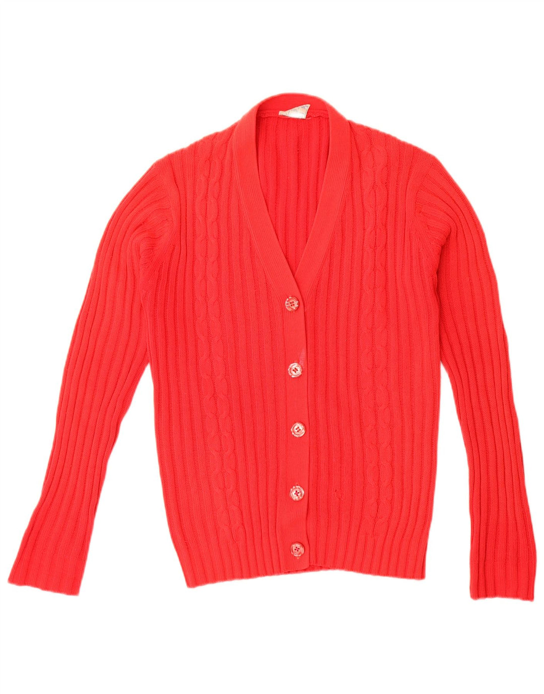 Suéter Cardigan Feminino Vintage IT 42 Acrílico Vermelho Médio