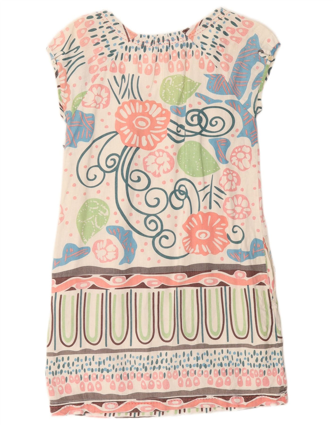 Vestido feminino WHITE STUFF UK 8 pequeno linho floral branco