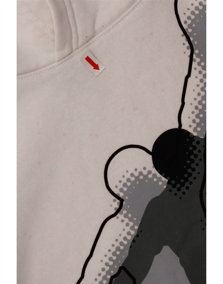 JORDAN Meninos moletom com capuz gráfico 13-14 anos XL algodão branco
