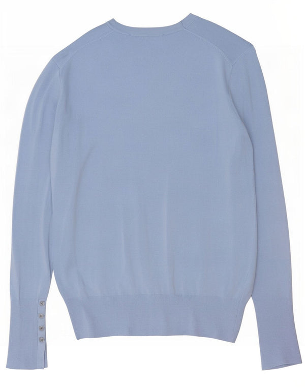 Zara Suéter feminino com gola canoa e gola redonda, Reino Unido 16, grande, azul