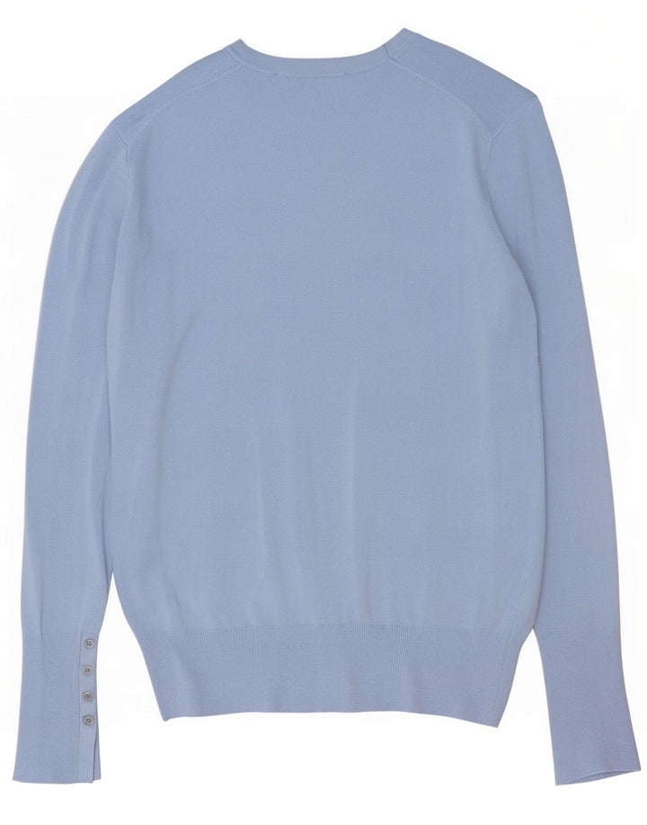 Zara Suéter feminino com gola canoa e gola redonda, Reino Unido 16, grande, azul