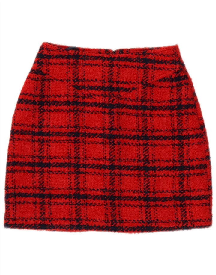 Mini saia feminina Piombo IT 38 XS W26 poliéster xadrez vermelho