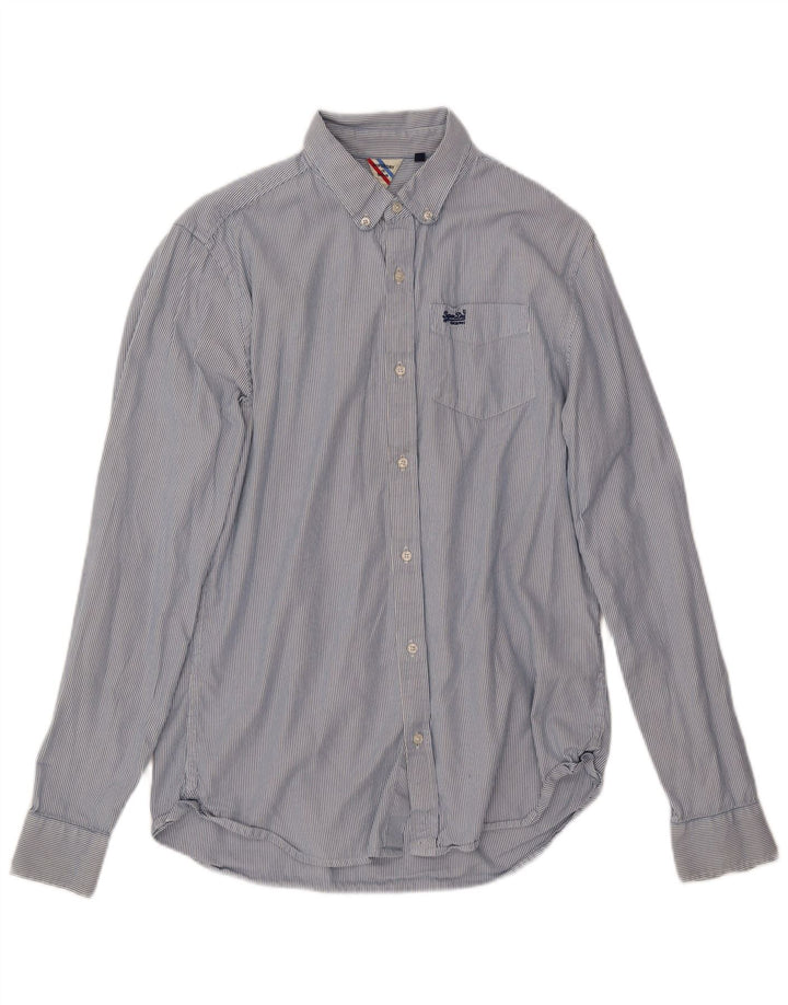 Camisa masculina Superdry listrada azul médio