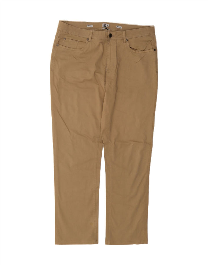DACK'S Mens Regular Fit Casual Trousers IT 54 2XL W36 L31 Beige Cotton Vintage Dack's and Second-Hand Dack's from Messina Hembry 