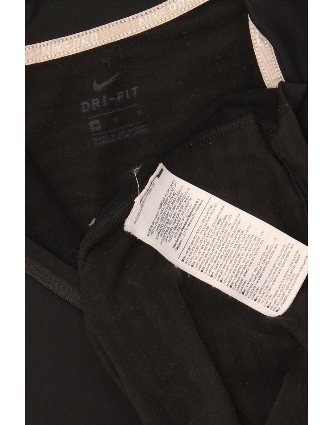 NIKE Womens Graphic Pullover Treino Top UK 12 Médio Preto Listrado