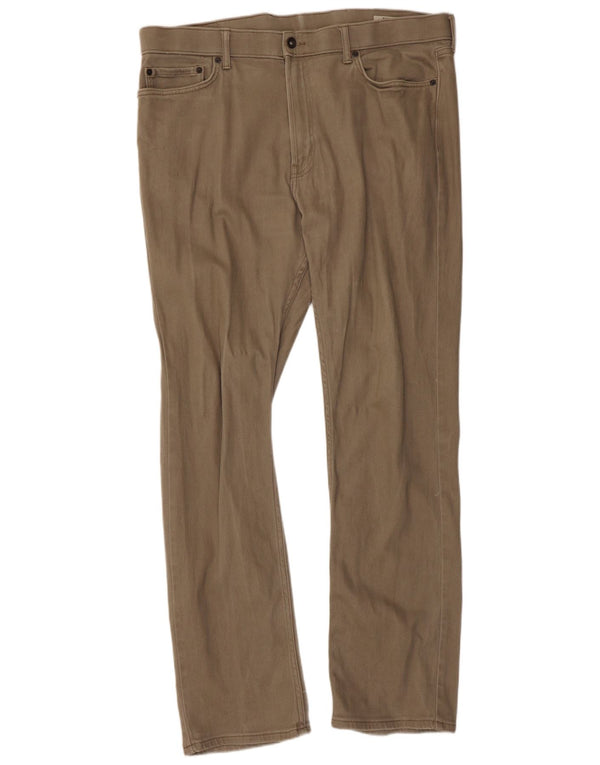 Calça feminina reta regular casual Marks & Spencer W40 L33 bege