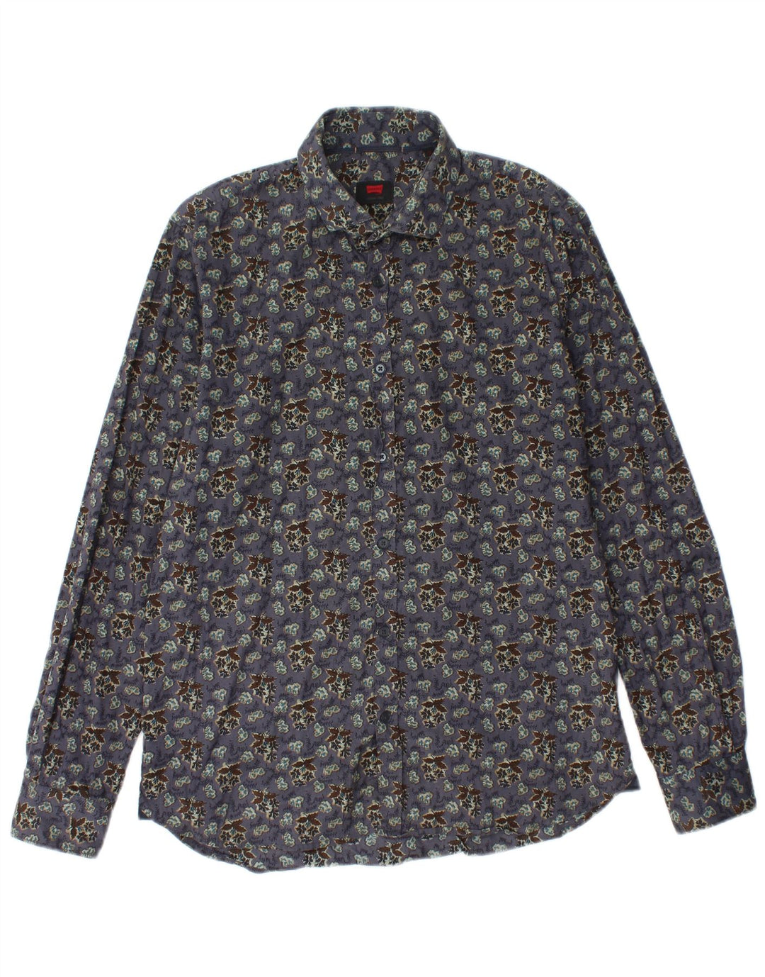 Camisa masculina CARRERA de algodão floral roxo médio