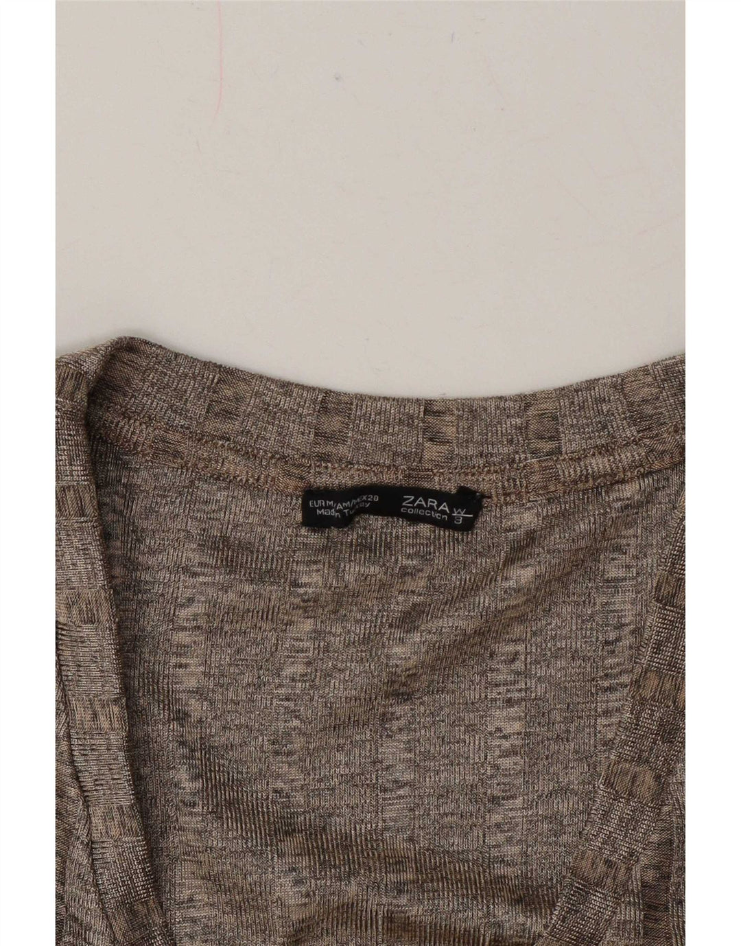 Vestido camiseta feminino grande Zara Reino Unido 14 listrado cinza médio