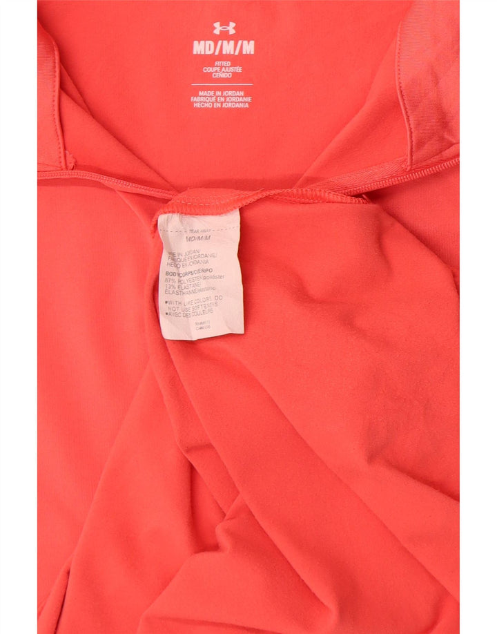 Under Armour Feminino Zip Neck Pullover Treino Top UK 12 Médio Rosa