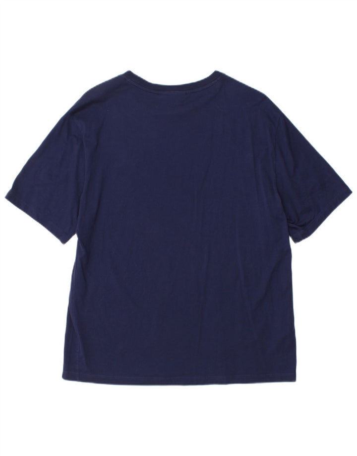 Camiseta feminina Lacoste tamanho superior 38 algodão azul marinho médio
