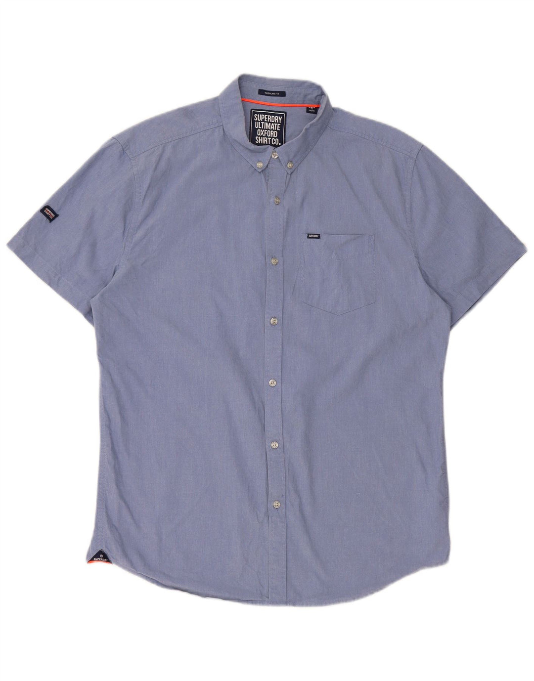 Camisa feminina Superdry manga curta regular fit XL azul algodão