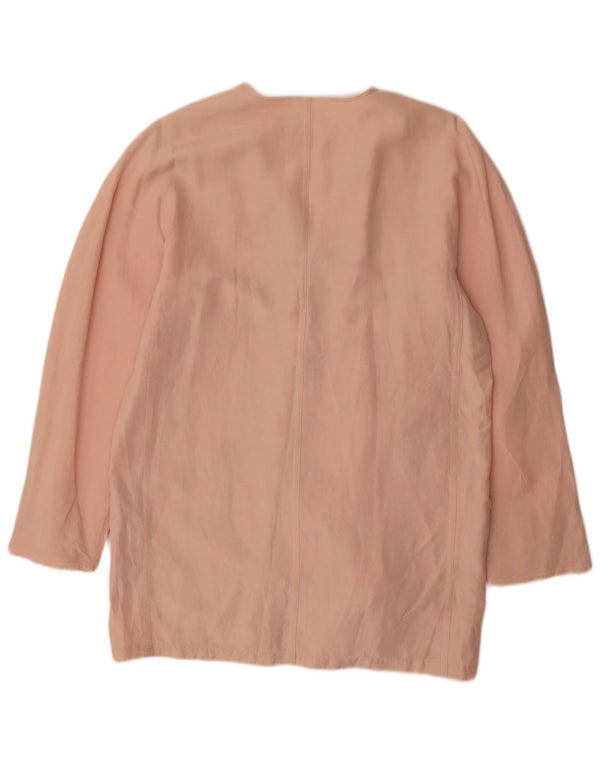 Jaqueta blazer masculina Max Mara com 3 botões Reino Unido 12 linho rosa médio
