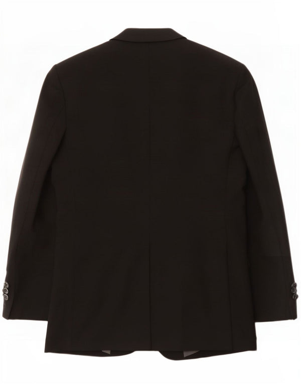Jaqueta blazer masculina de 2 botões Marks & Spencer Reino Unido 36 poliéster preto pequeno