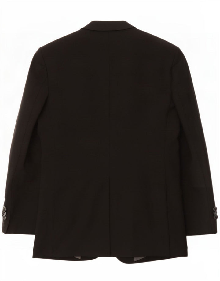 Jaqueta blazer masculina de 2 botões Marks & Spencer Reino Unido 36 poliéster preto pequeno