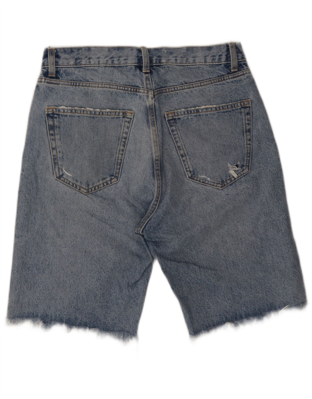 ZARA Shorts jeans masculino desgastado W31 algodão azul médio
