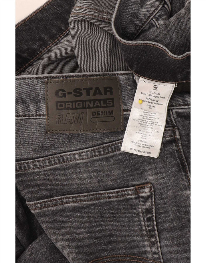 Calça jeans masculina regular cônica G-Star W38 L32 algodão cinza