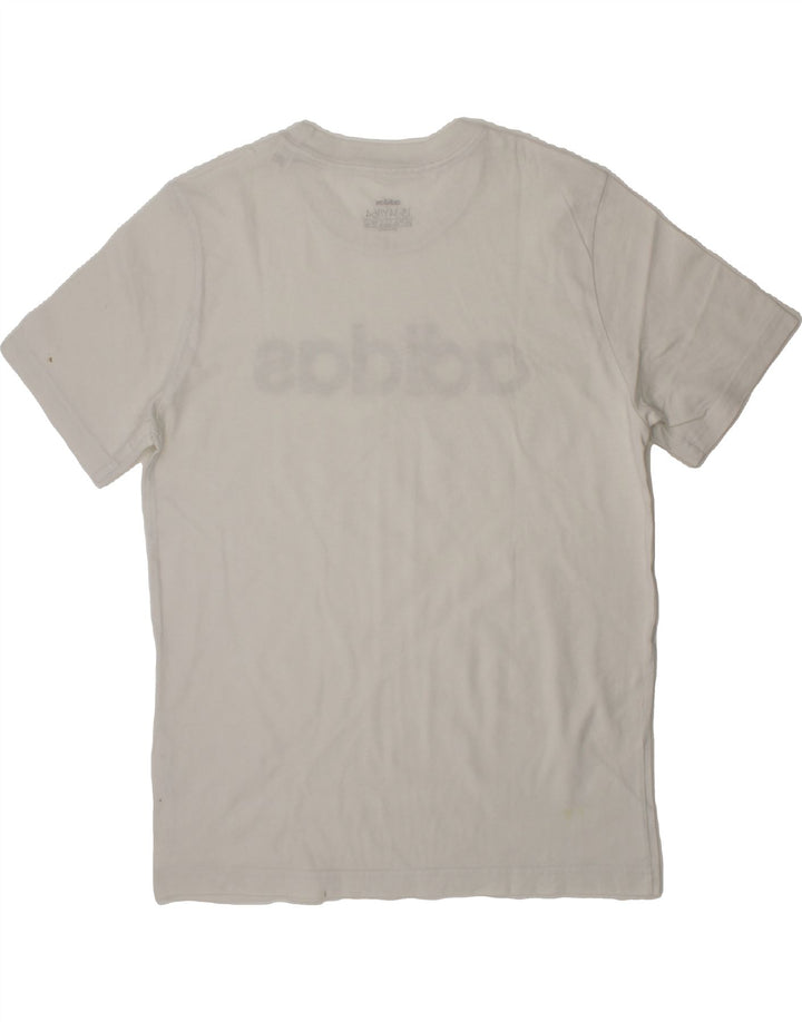 ADIDAS Boys Graphic T-Shirt Top 13-14 Years White Cotton Vintage Adidas and Second-Hand Adidas from Messina Hembry 