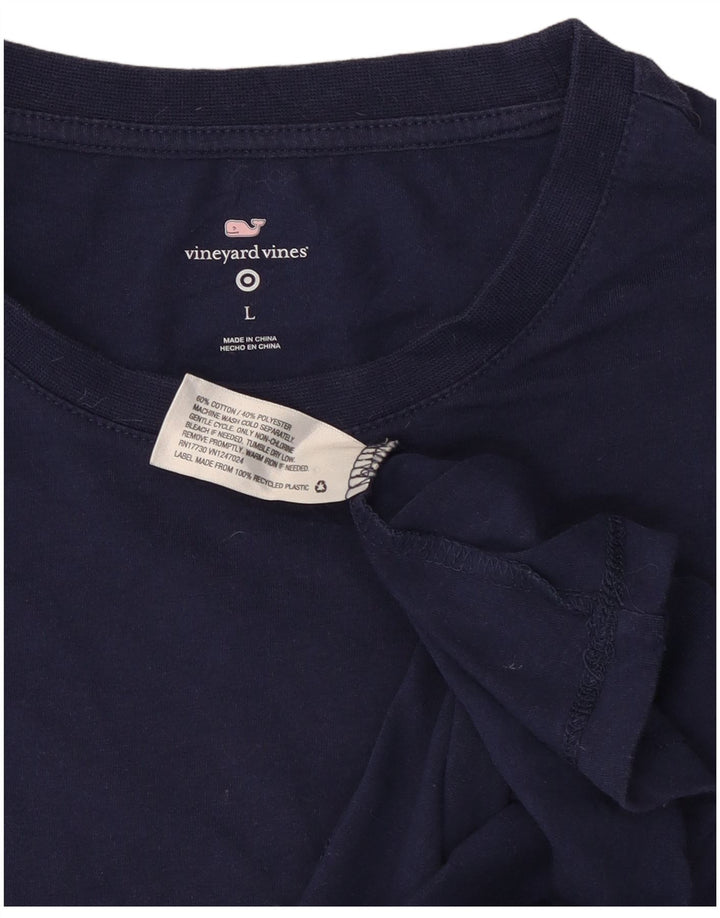 Camiseta gráfica masculina Vineyard Vines grande algodão azul marinho