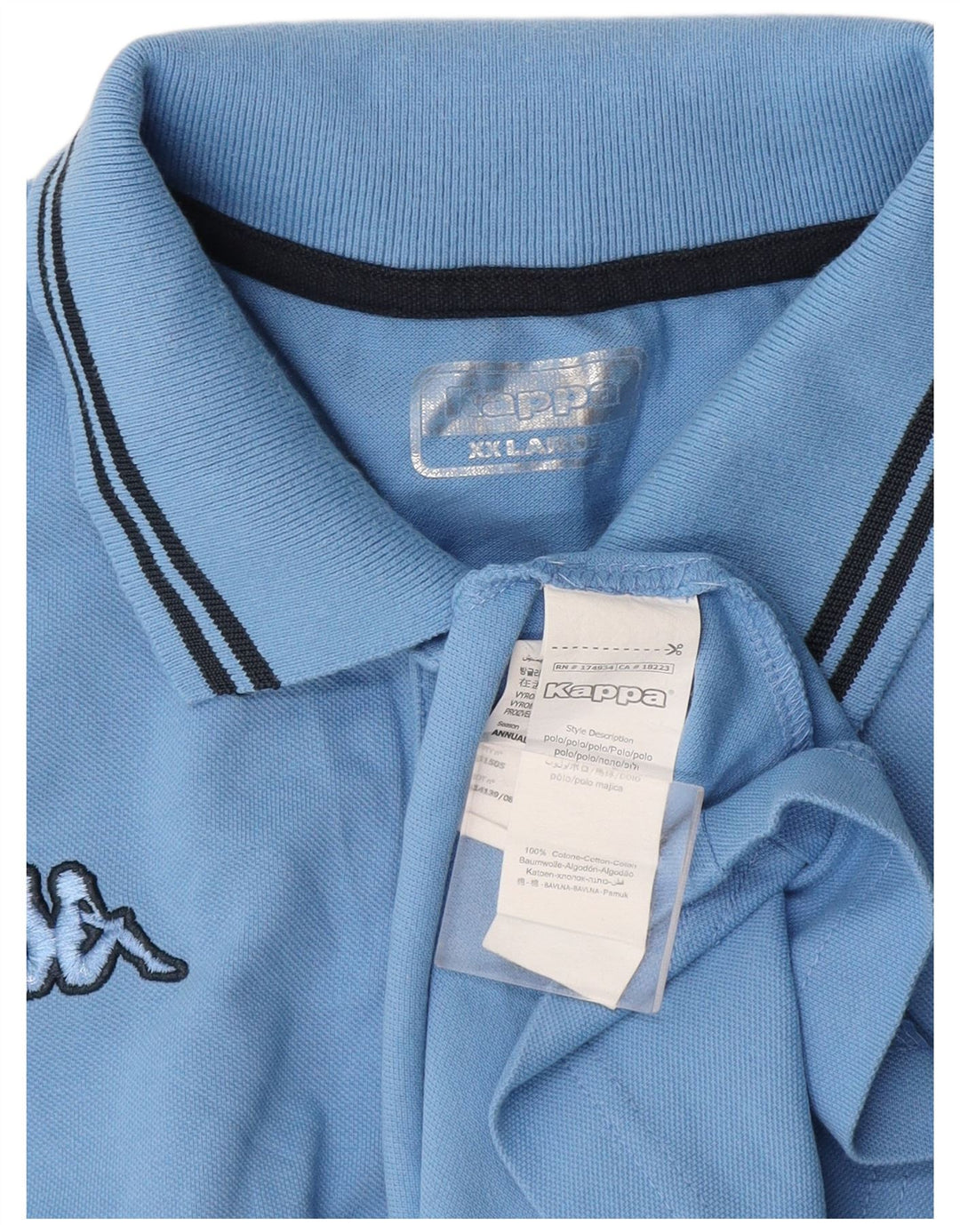 Camisa polo masculina Kappa 2XL algodão azul