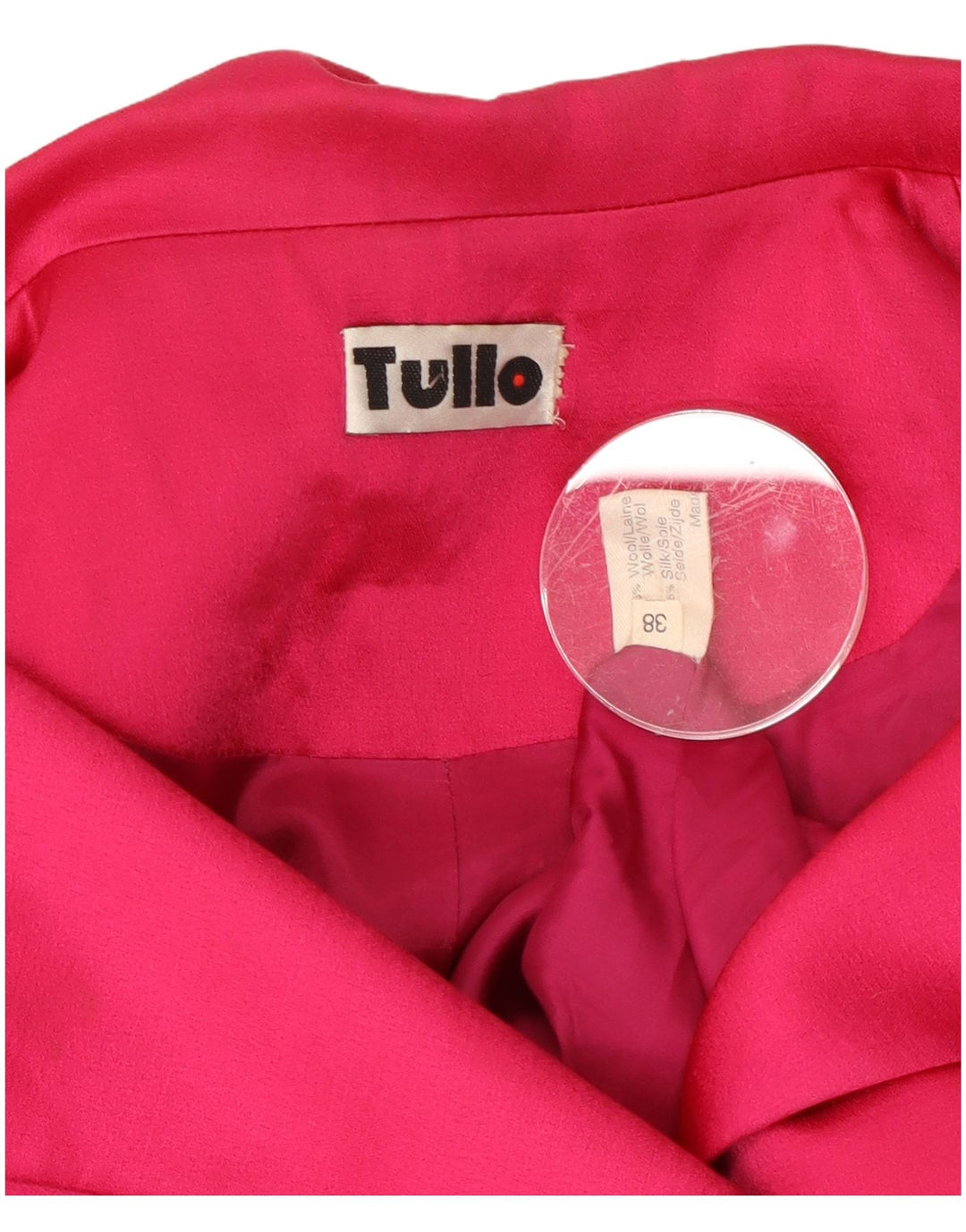 Jaqueta blazer feminina de 3 botões TULLO UE 38 lã rosa médio