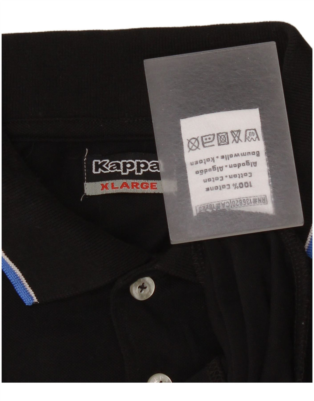 Camisa polo masculina Kappa XL algodão preto