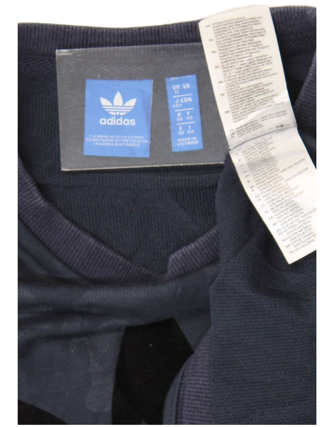 Adidas feminino gráfico moletom jumper UK 12 médio azul marinho camuflagem