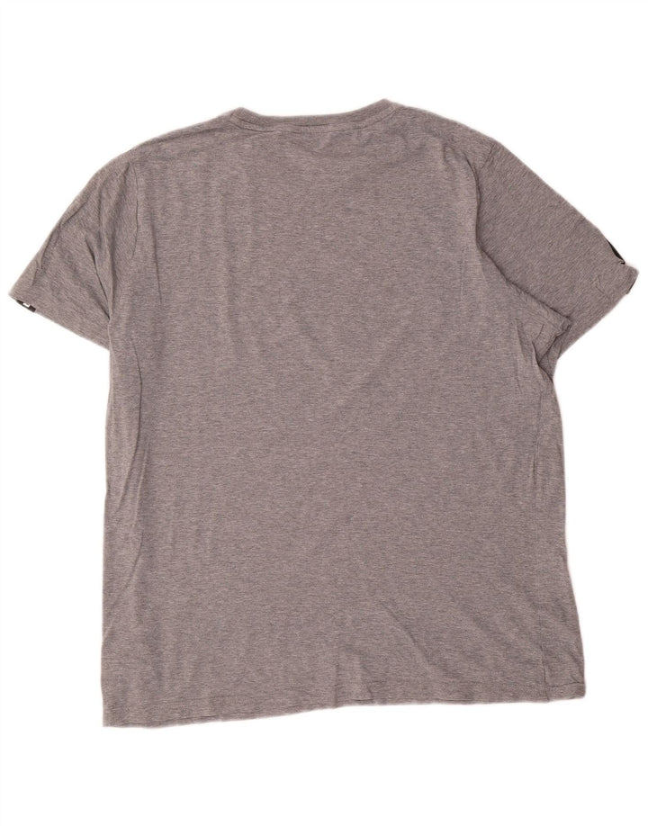 Camiseta masculina Puma Graphic Top grande cinza colorblock algodão