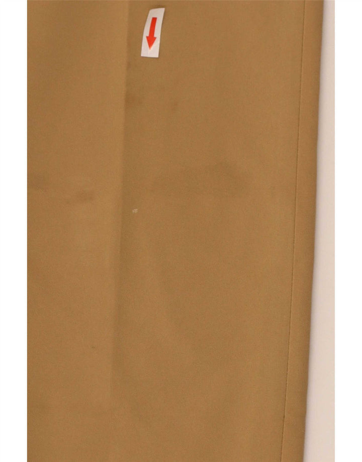 Calça feminina Zara de terno reto EU 40 médio W30 L35 poliéster bege