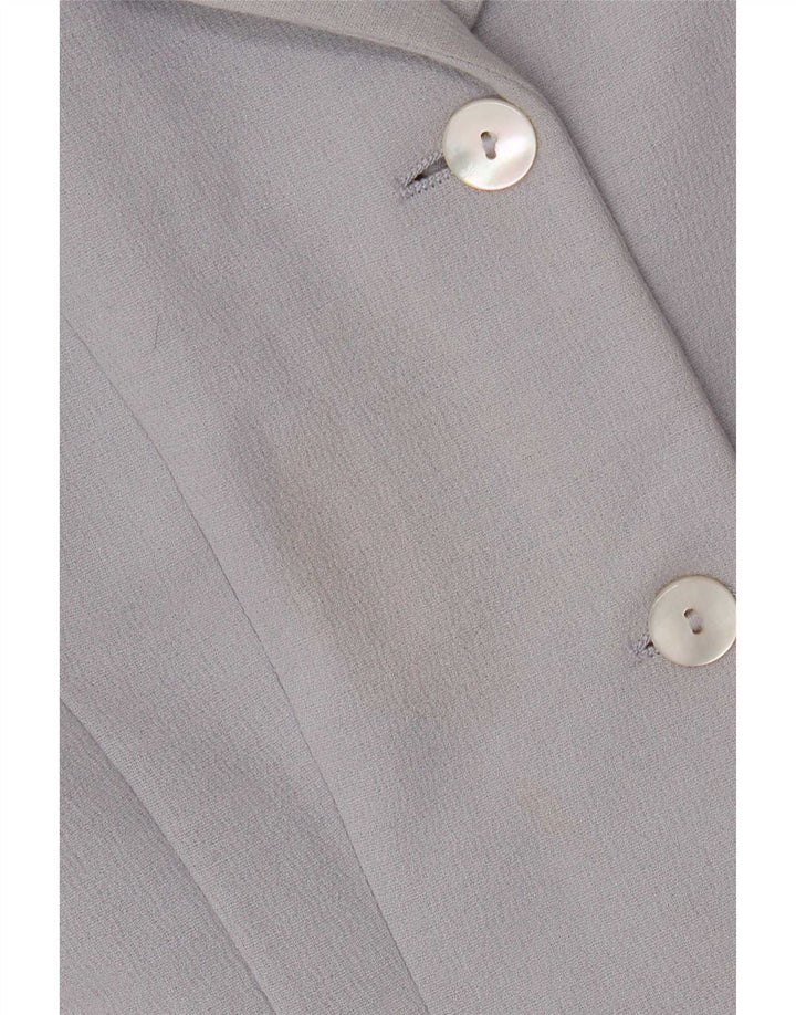 Jaqueta blazer feminina de 3 botões Max & Co. Reino Unido 12 viscose azul médio