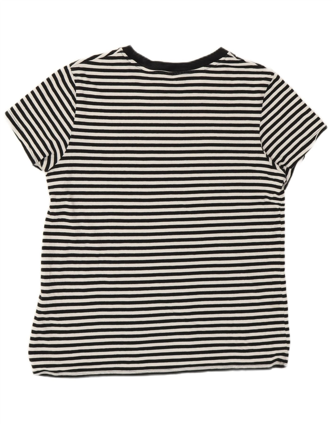 Camiseta feminina Levi's UK 14 médio branco listrado algodão náutico