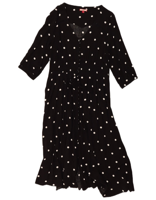 Vestido camisa feminino Joe Browns manga 3/4 Reino Unido 16 grande bolinhas pretas