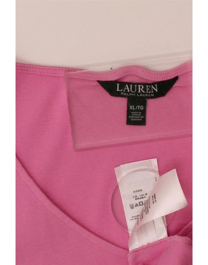 RALPH LAUREN Womens Blouse Top UK 18 XL Pink Cotton Vintage Ralph Lauren and Second-Hand Ralph Lauren from Messina Hembry 