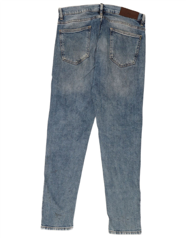 Zara Mens Jeans Slim Tamanho 42 Grande W32 L31 Azul