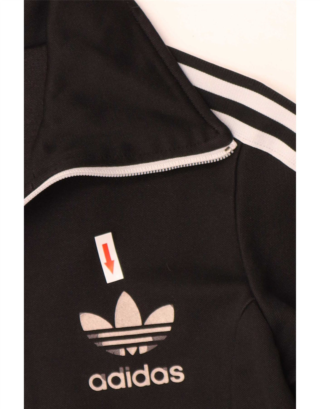 Adidas Womens Tracksuit Top Jacket EU 34 XS Preto Algodão