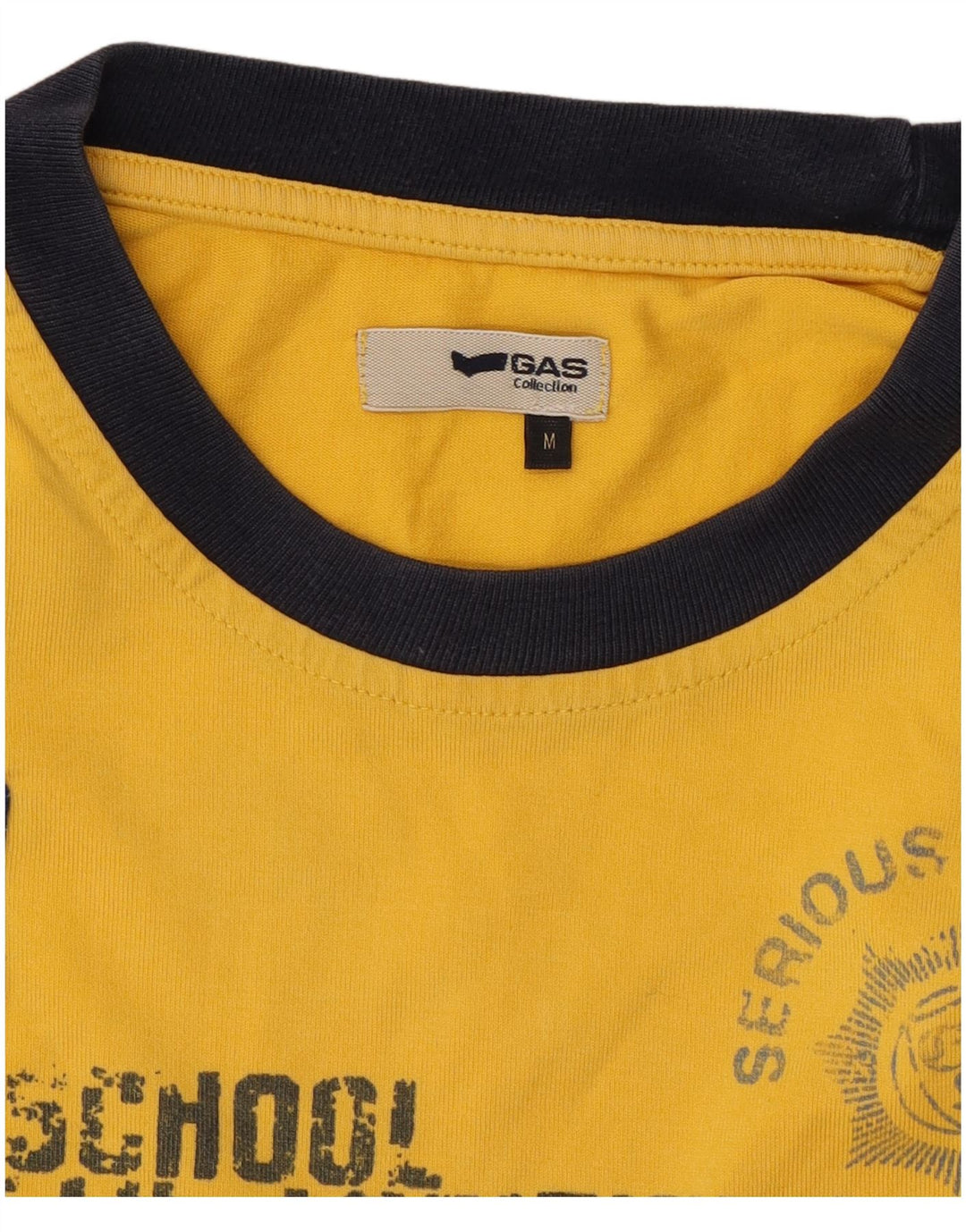 Gas Mens Graphic Top Manga Longa Médio Amarelo