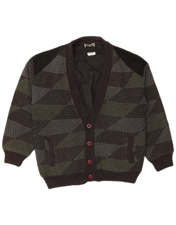 Suéter cardigã masculino Mark Adam IT 48/50 poliacrílico geométrico verde médio