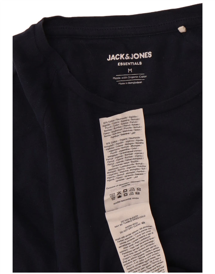 Camiseta masculina JACK & JONES de algodão azul marinho médio