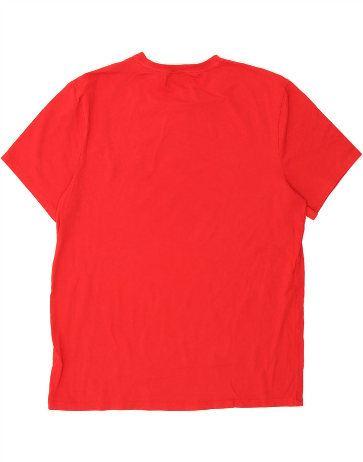 TOMMY HILFIGER Mens T-Shirt Top Large Red Cotton Vintage Tommy Hilfiger and Second-Hand Tommy Hilfiger from Messina Hembry 