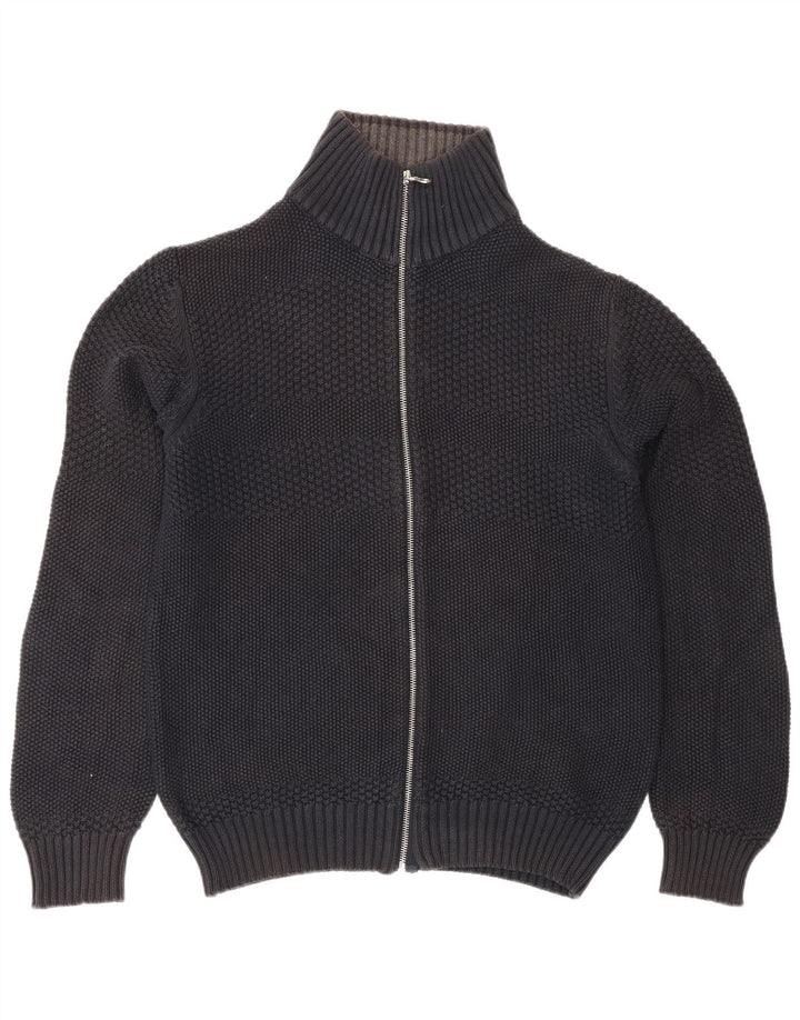 Suéter cardigã masculino Jack & Jones grande algodão preto