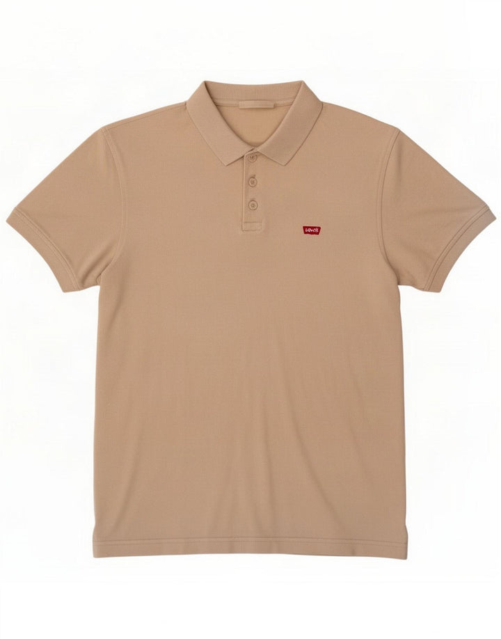 Camisa polo masculina Levi's Standard Fit algodão bege médio