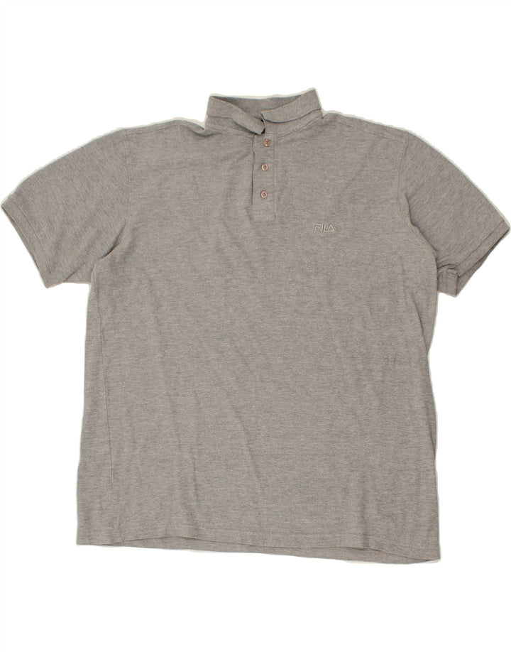 FILA Mens Polo Shirt IT 56 2XL Grey Cotton Vintage Fila and Second-Hand Fila from Messina Hembry 