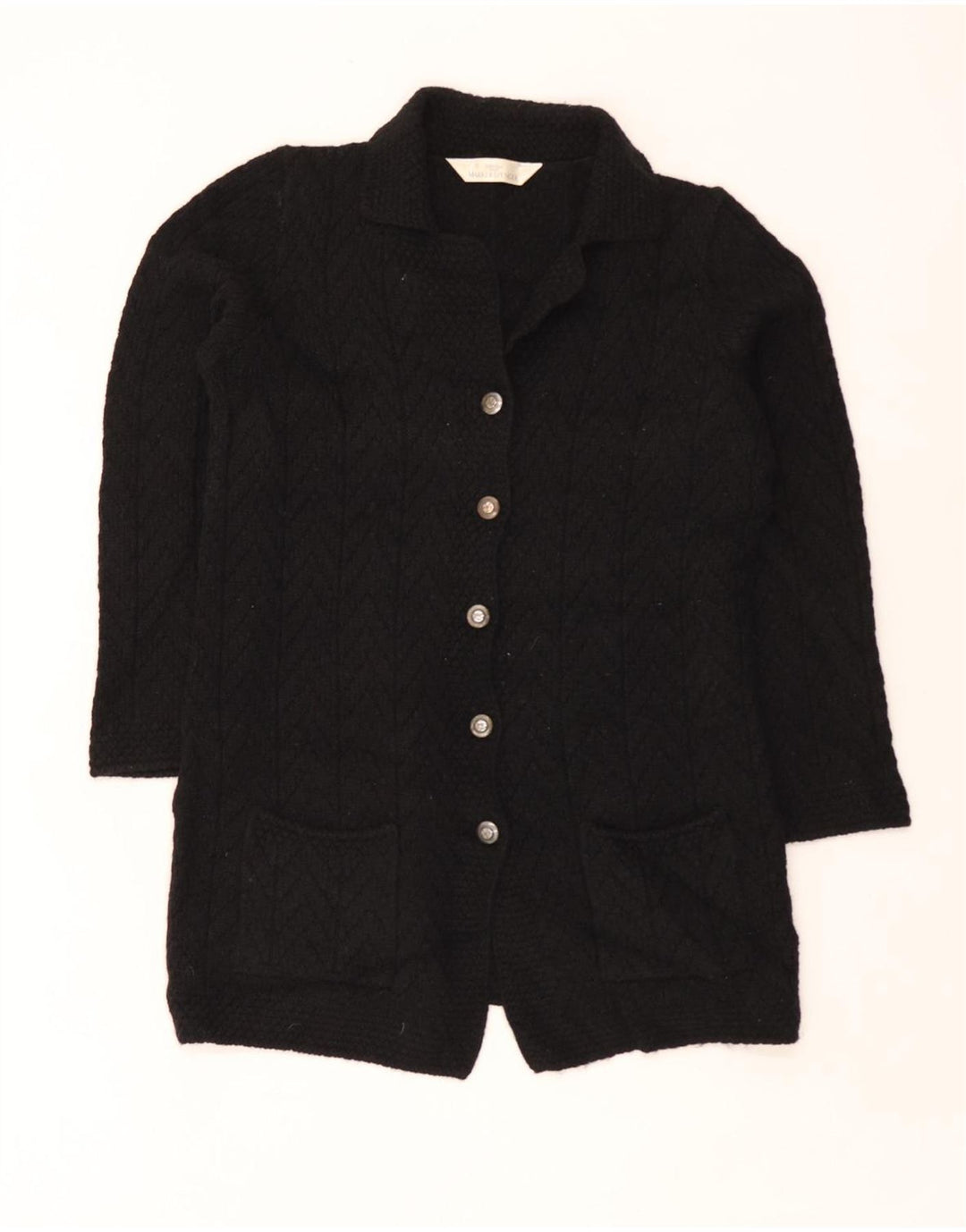 Suéter Marks & Spencer feminino St. Michael Cardigan Reino Unido 16 grande preto