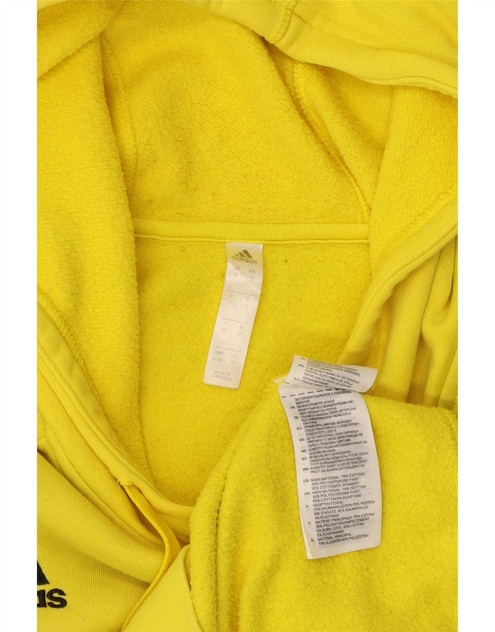 ADIDAS Mens Hoodie Jumper Médio Algodão Amarelo