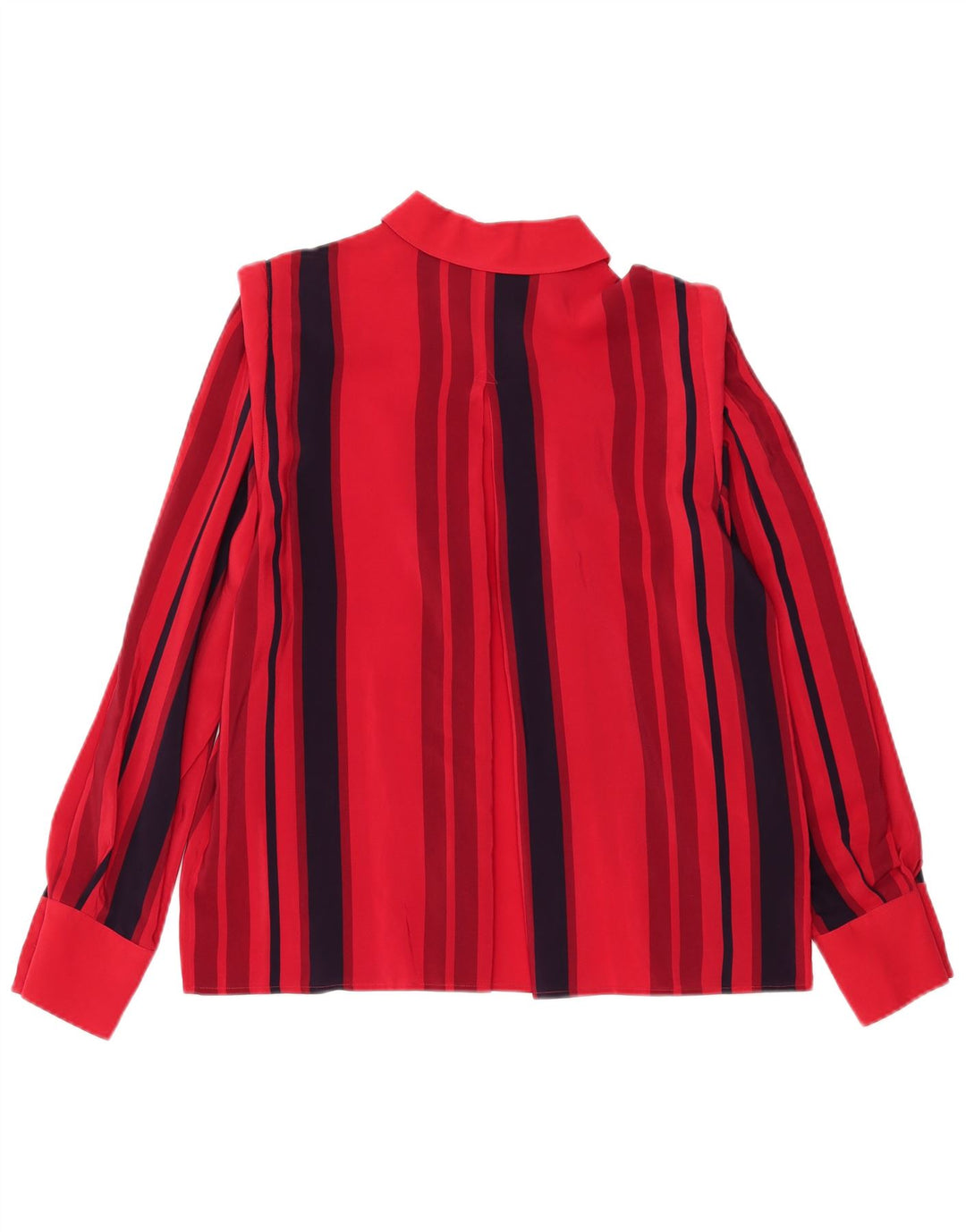 Blusa feminina vintage UK 14 grande listrada vermelha