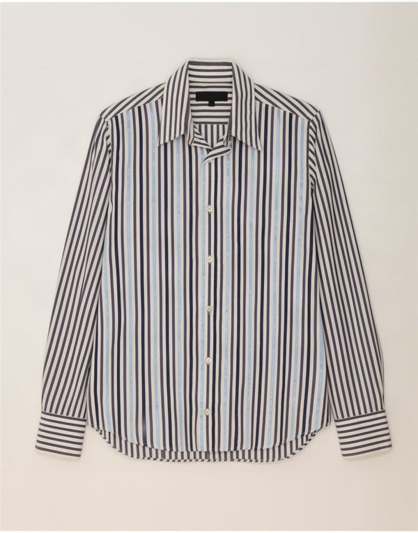 Ted Baker Mens Shirt Size 2 Small Blue Striped Cotton