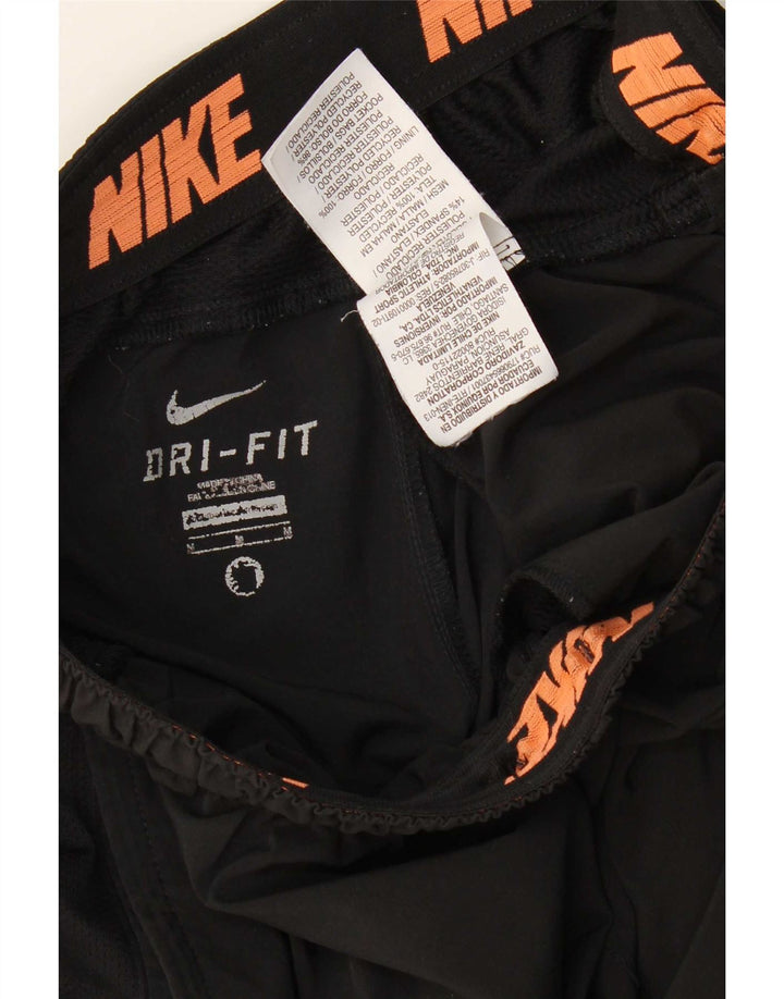Shorts esportivos masculinos Nike Dri Fit médio preto colorblock poliéster